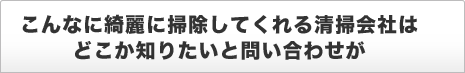こんなに綺麗に掃除してくれる清掃会社はどこか知りたいと問い合わせが